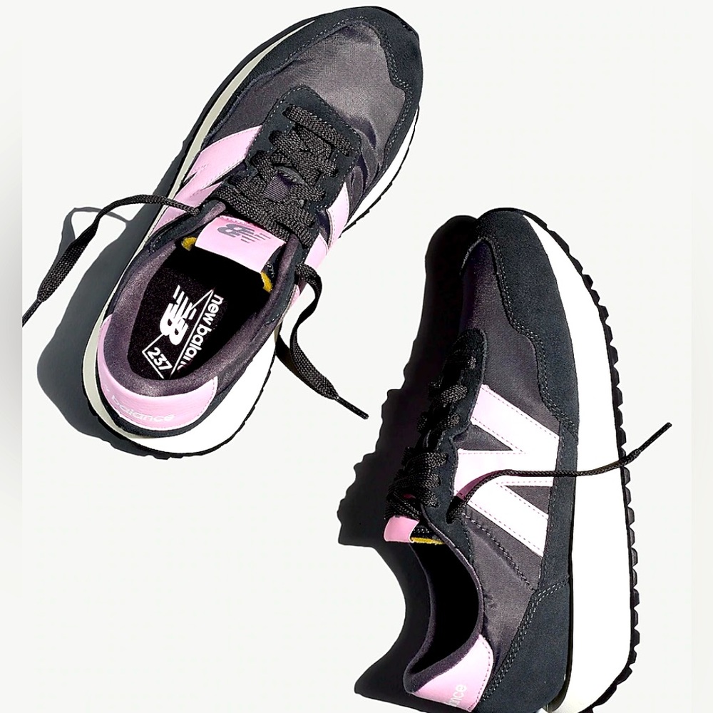 New Balance Black and Pink Retro Runner Sneakers